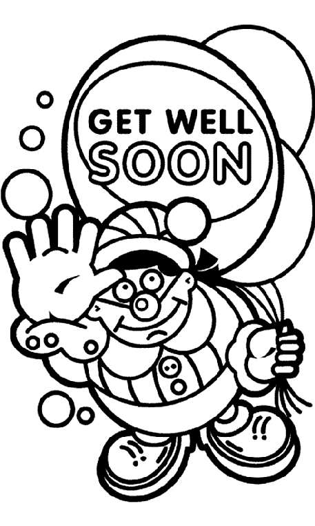 Get Well Soon Balloon coloring page