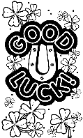 Good Luck Shamrocks coloring page