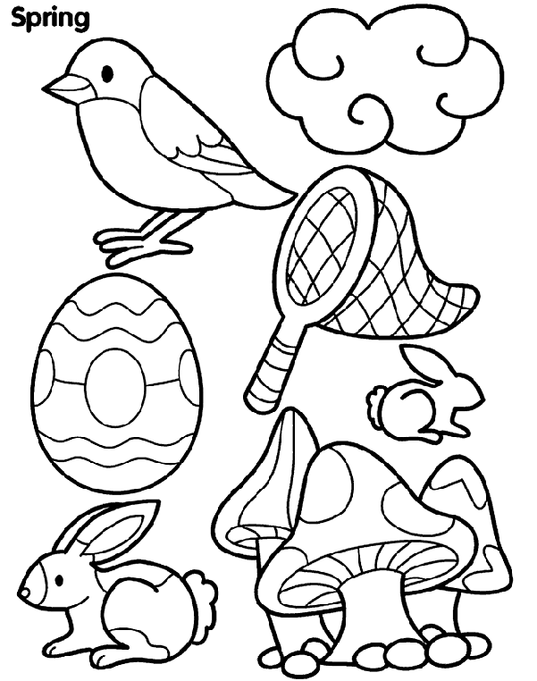Spring Things coloring page