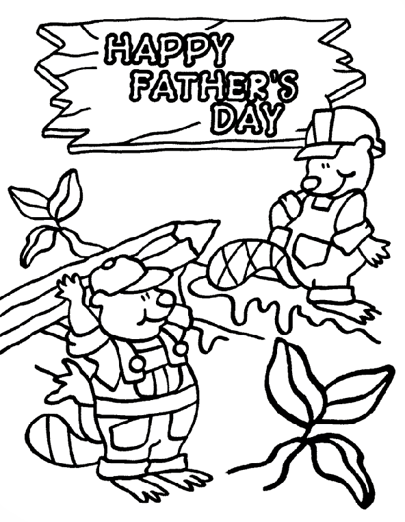 Father's Day - Helping Dad coloring page