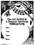 Seasons Greetings Party Invitation - Snowman coloring page