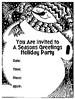 Seasons Greetings Party Invitation - Snowman coloring page