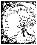 Seasons Greetings Party Invitation - Reindeer coloring page