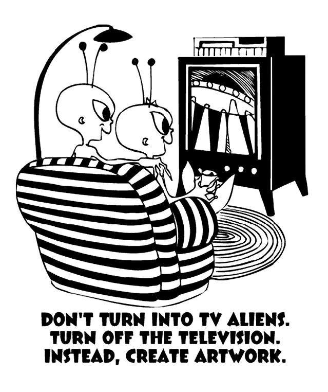 Don't Turn Into TV Aliens coloring page