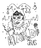 Mardi Gras Jester coloring page