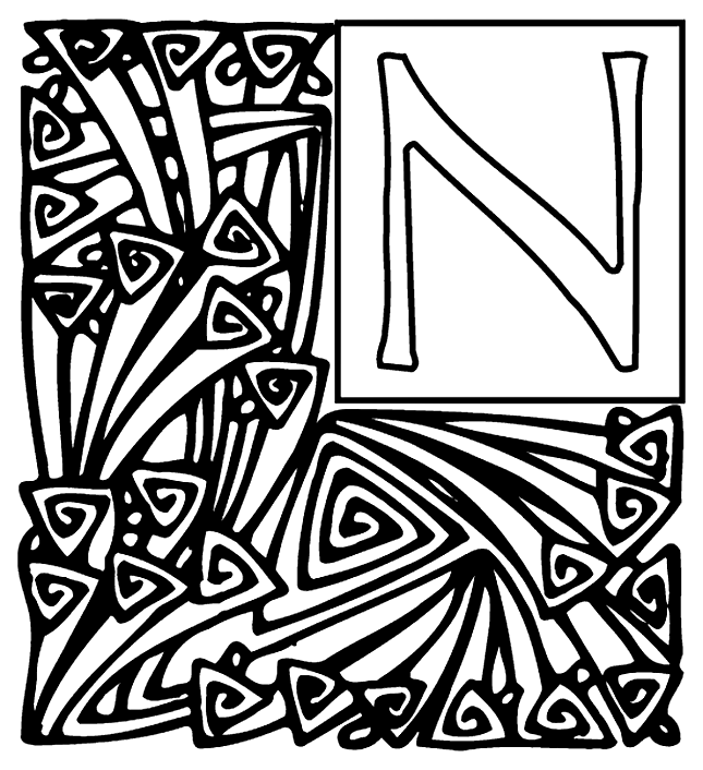 Alphabet Garden N coloring page
