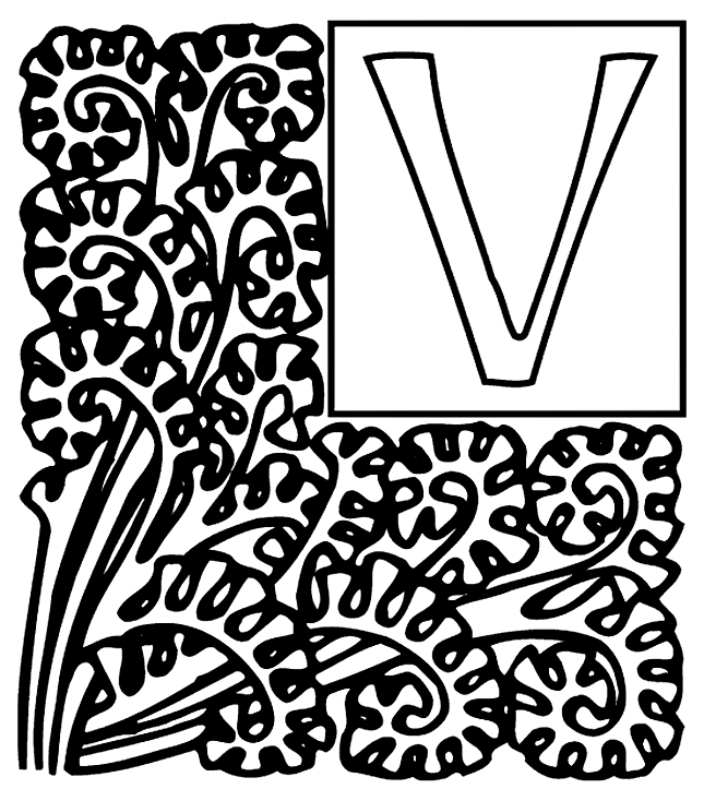 Alphabet Garden V coloring page