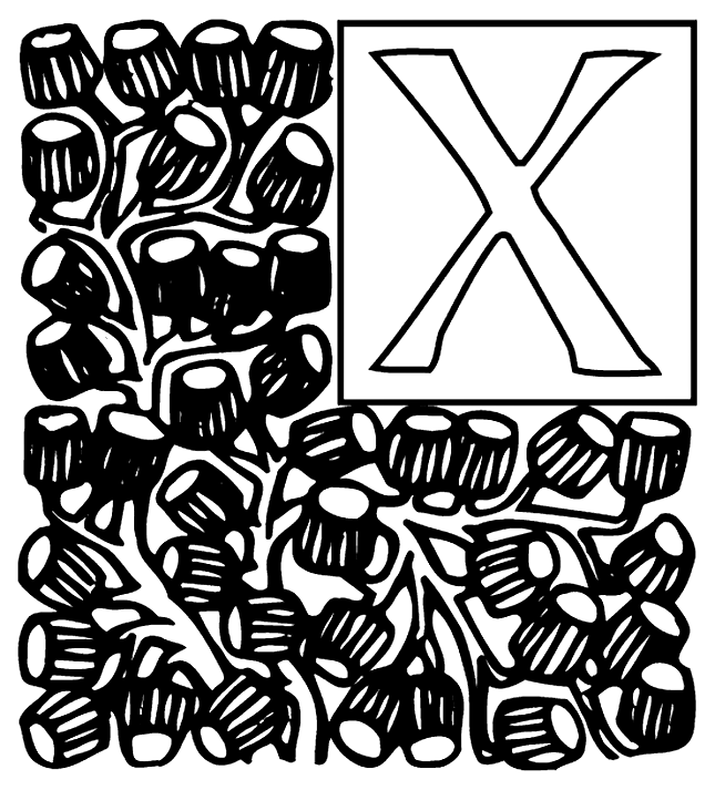 Alphabet Garden X coloring page