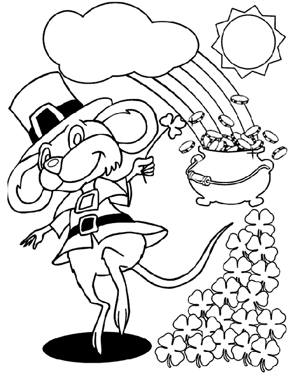 Leprechaun Mouse coloring page