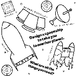 Design a Rocket coloring page