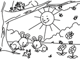 Spring Time Friends coloring page